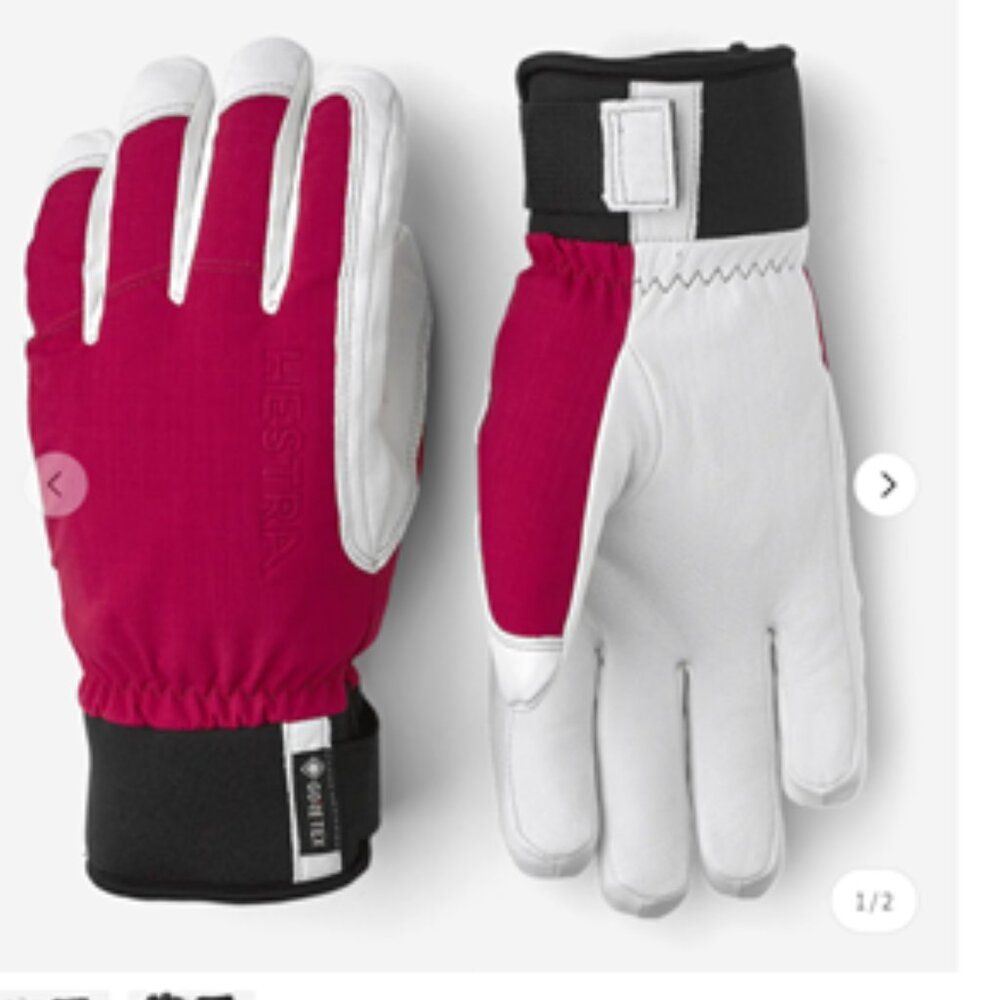 Hestra alpine short Fuchsia and White climbing Gloves
